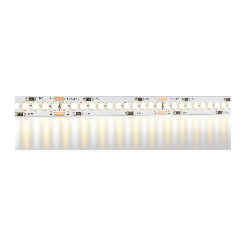 Светодиодная лента 24В 2835 240Led 18Вт/м CCT 3000K-6500K IP20 5м GS4151 2835 240Led/ 18W m/ 24V IP20 CCT 3000-6500K/5000*10*1.2mm (3 конт.) Ambrella Light 9