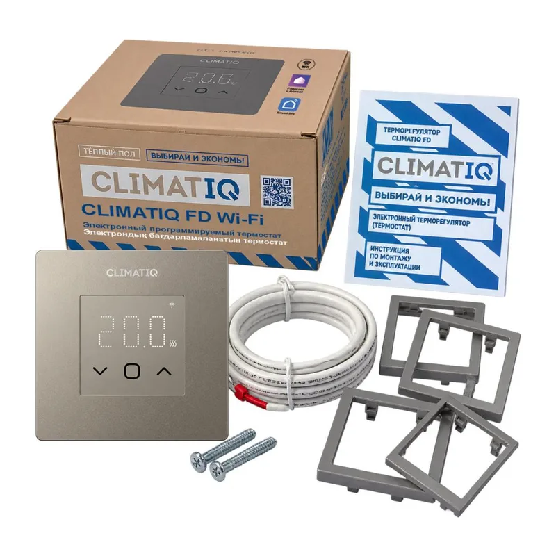 Электронный программируемый терморегулятор CLIMATIQ FD WI-FI шампань