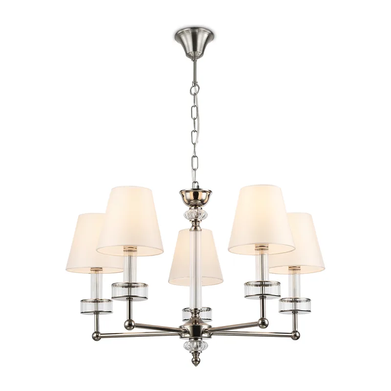 Подвесной светильник E14*5 LH71001/5 BN/WH никель/белый E14*5 max 40W D670*1130 Ambrella Light 8