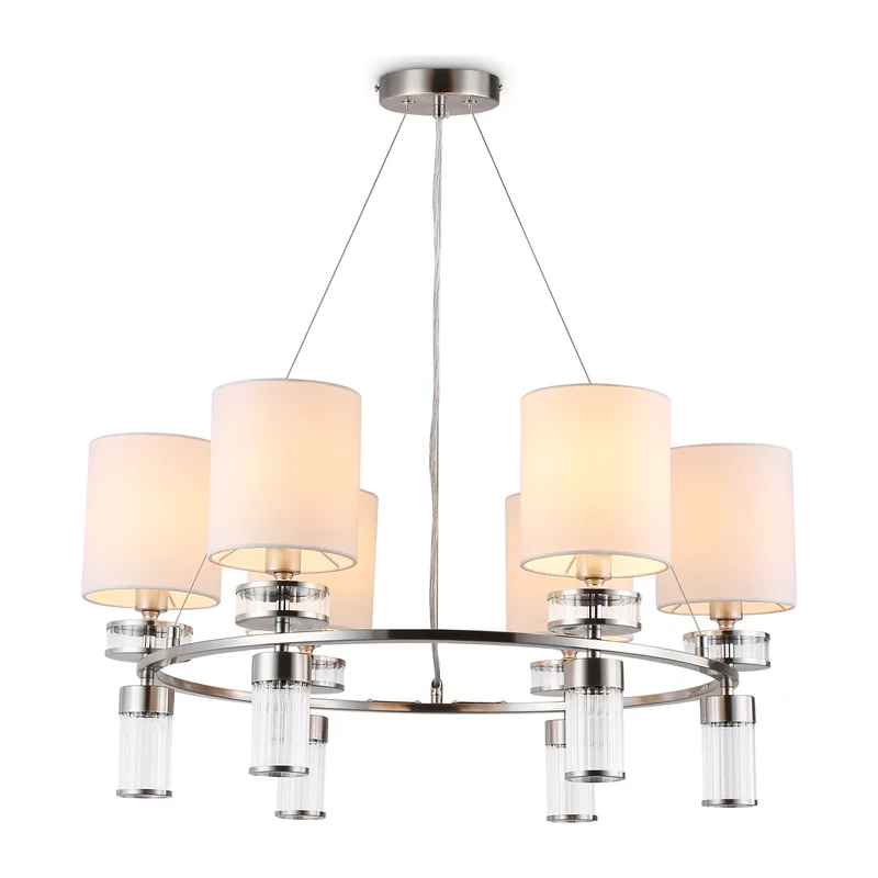 Подвесной светильник E14*6 LH71291/6 SN/WH никель/белый E14/6 max 40W D680*730 Ambrella Light 7