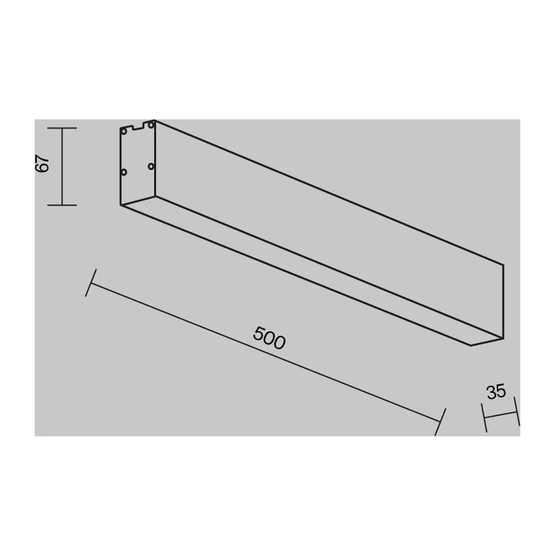 Линейный светильник накладной 3000K 35x67 10 Вт (Черный, 500 мм) LL311041 Maytoni 7