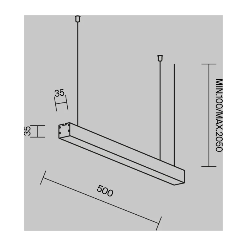 Линейный светильник подвесной 4000K 35x35 10 Вт (Черный, 500 мм) LL312010 Maytoni 6