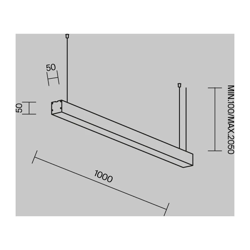 Линейный светильник подвесной 4000K 50x50 20 Вт (Серебро, 1 м) LL312020 Maytoni 2