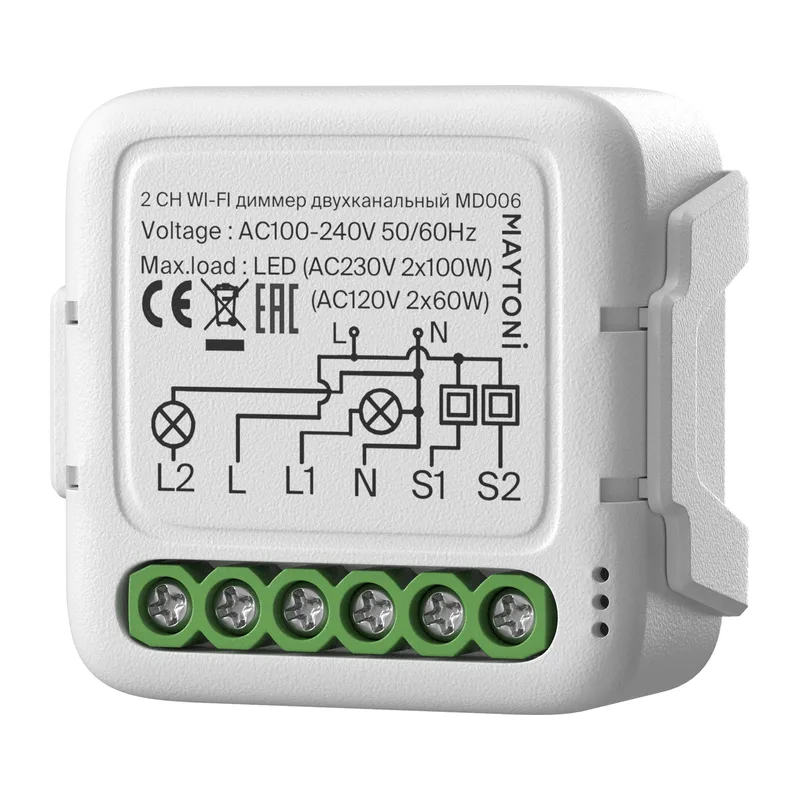 Wi-Fi диммер двухканальный 200Вт Maytoni MD006