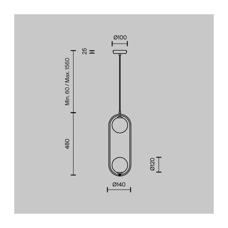 Подвесной светильник Круг / Ring G9х2 Maytoni MOD013PL-02B 10