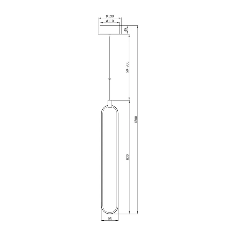 Подвесной светильник Цепь / Chain 3000К 17Вт Maytoni MOD017PL-L13G 5