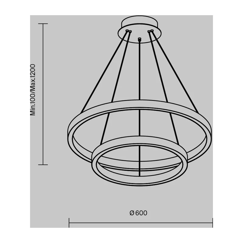 Подвесной светильник Рим / Rim 3000-4000К 57Вт Maytoni MOD058PL-L55BK 6