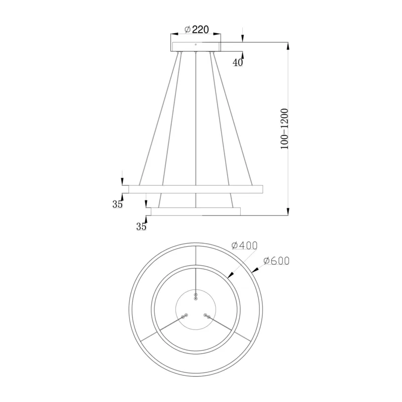 Подвесной светильник Рим / Rim 4000К 61Вт Maytoni MOD058PL-L55W4K 6