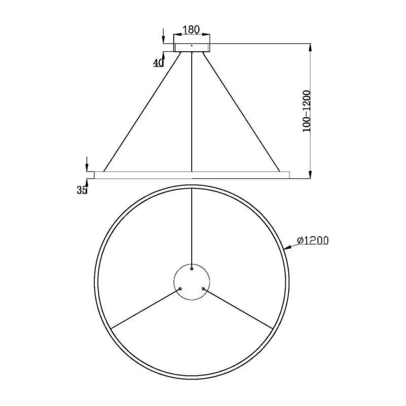 Подвесной светильник Рим / Rim 3000К 81Вт Maytoni MOD058PL-L65BS3K 3