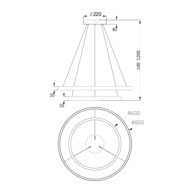 Подвесной светильник Рим / Rim 4000К 88Вт Maytoni MOD058PL-L74BS4K 2