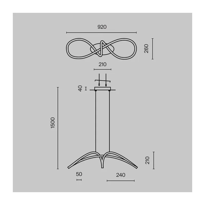 Подвесной светильник Изгиб / Curve 4000К 42Вт Maytoni MOD156PL-L52G4K 9