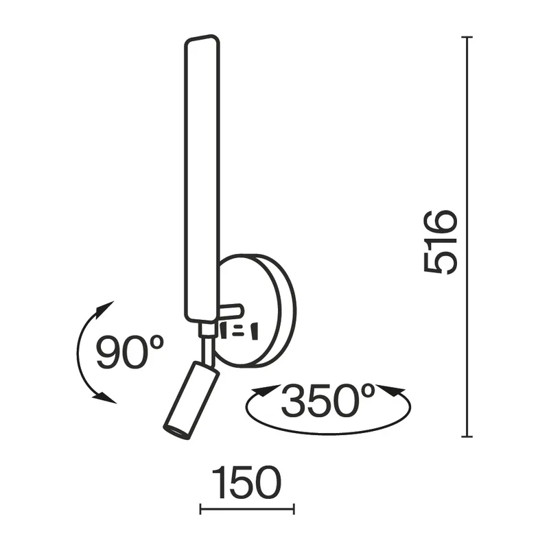 Настенный светильник (бра) Комбо / Combo 3000-6000К 10Вт Maytoni MOD214WL-L8W3K1 4