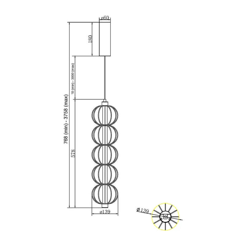 Подвесной светильник Золотая клетка / Golden Cage 3000К 17Вт Maytoni MOD216PL-L10G3K 2