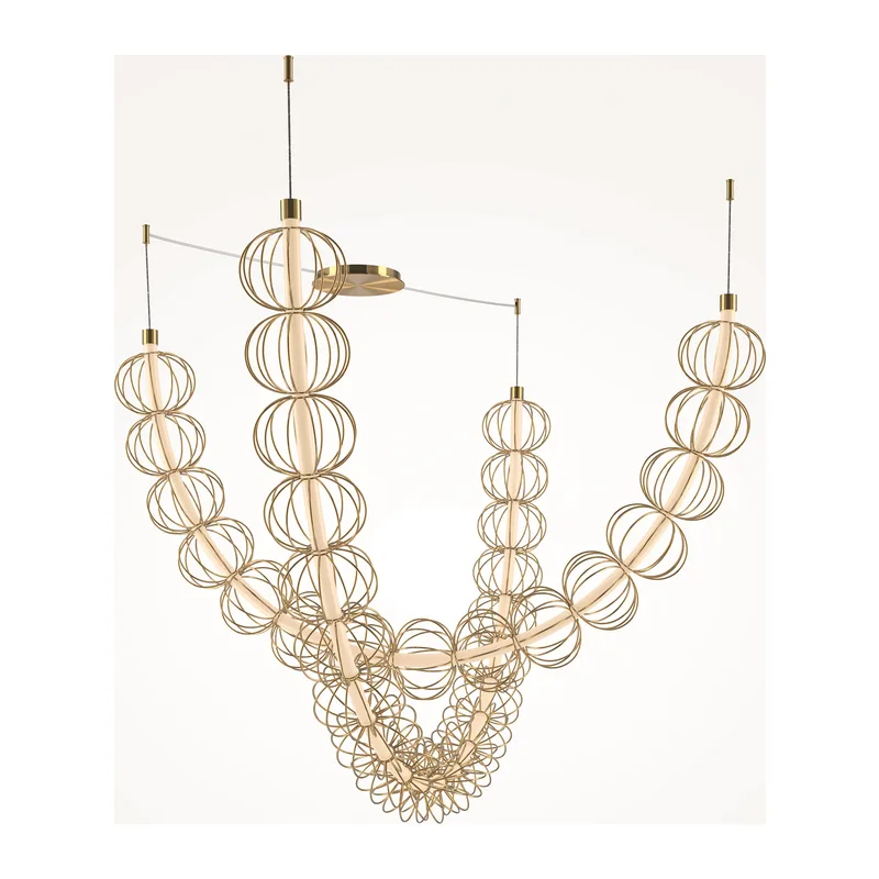 Подвесной светильник Золотая клетка / Golden Cage 3000К 107Вт Maytoni MOD216PL-L55G3K 8