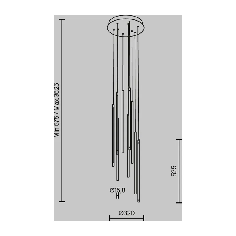 Подвесной светильник Луч света / Light stick 3000К 46Вт Maytoni MOD236PL-L54B3K 8