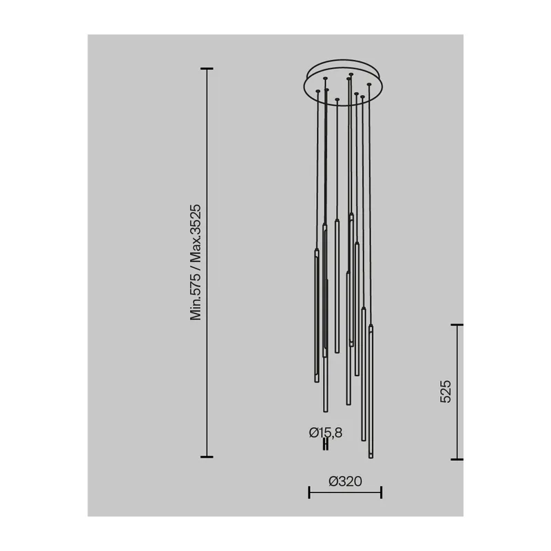 Подвесной светильник Луч света / Light stick 3000К 46Вт Maytoni MOD236PL-L54BS3K 8