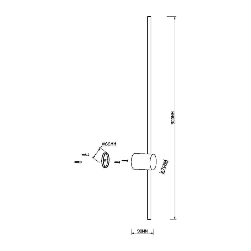 Настенный светильник (бра) Луч света / Light stick 3000К 10Вт Maytoni MOD237WL-L11BS3K 2
