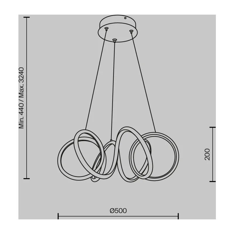Подвесной светильник Изгиб / Curve 3000-4000К 52Вт Maytoni MOD241PL-L60BK 8