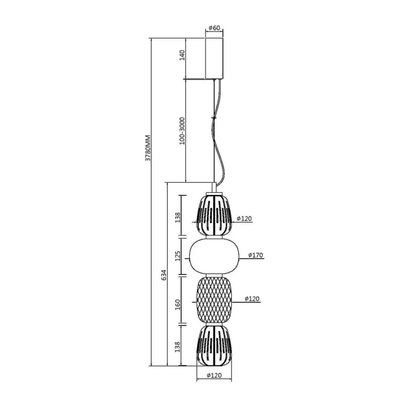 Подвесной светильник Паттерн / Pattern 3000К 32Вт Maytoni MOD267PL-L32CH3K 3