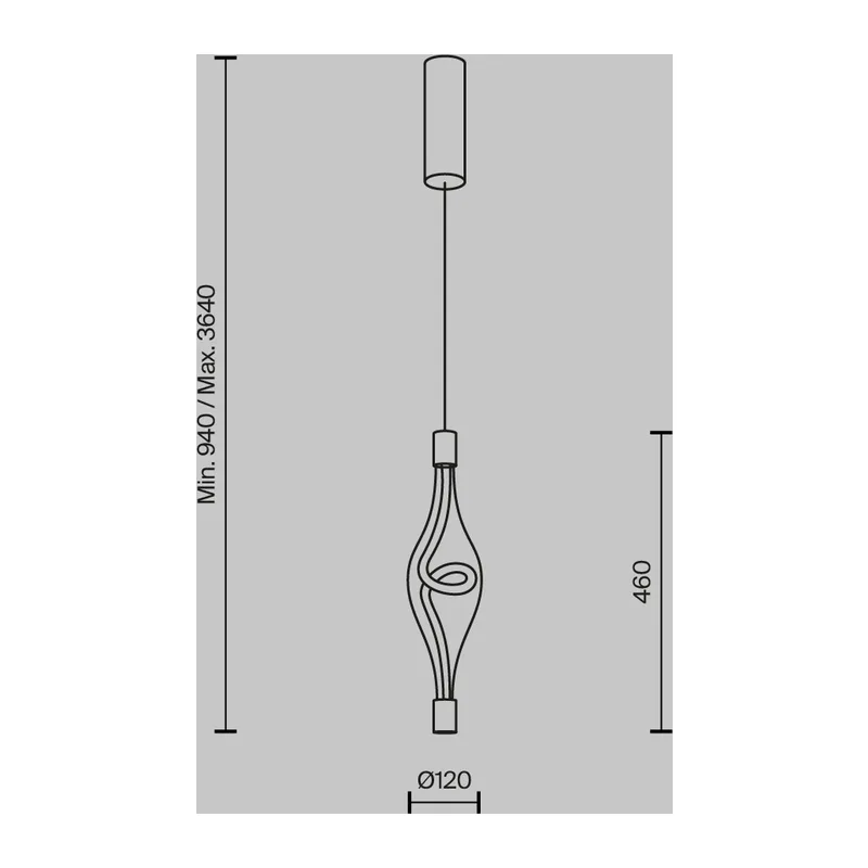 Подвесной светильник Виток / Loop 3000К 14Вт Maytoni MOD290PL-L14BS3K 2