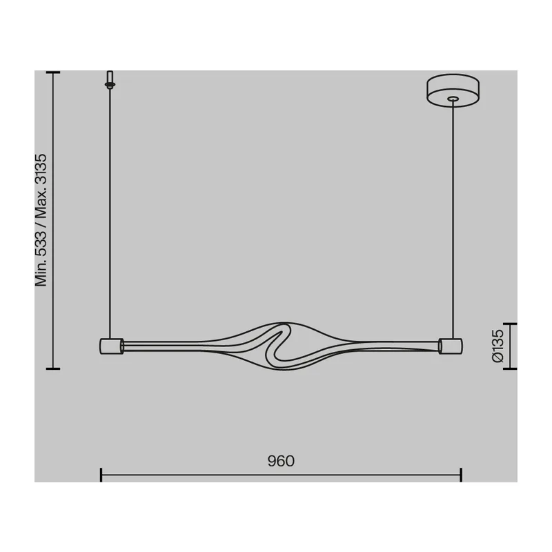Подвесной светильник Виток / Loop 3000К 23Вт Maytoni MOD290PL-L23BS3K 2