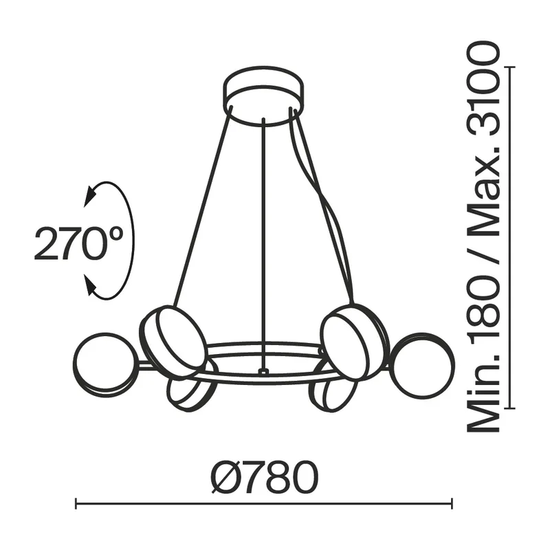 Подвесной светильник Взгляд / Mind 3000К 60Вт Maytoni MOD299PL-L60BC3K 4