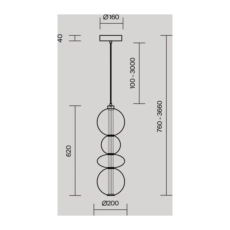 Подвесной светильник Футуро / Futuro 3000К 36Вт Maytoni MOD307PL-L36BS3K 2