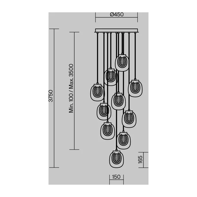 Подвесной светильник Биология / Biology 3000К 30Вт Maytoni MOD367PL-L30BBSK 7