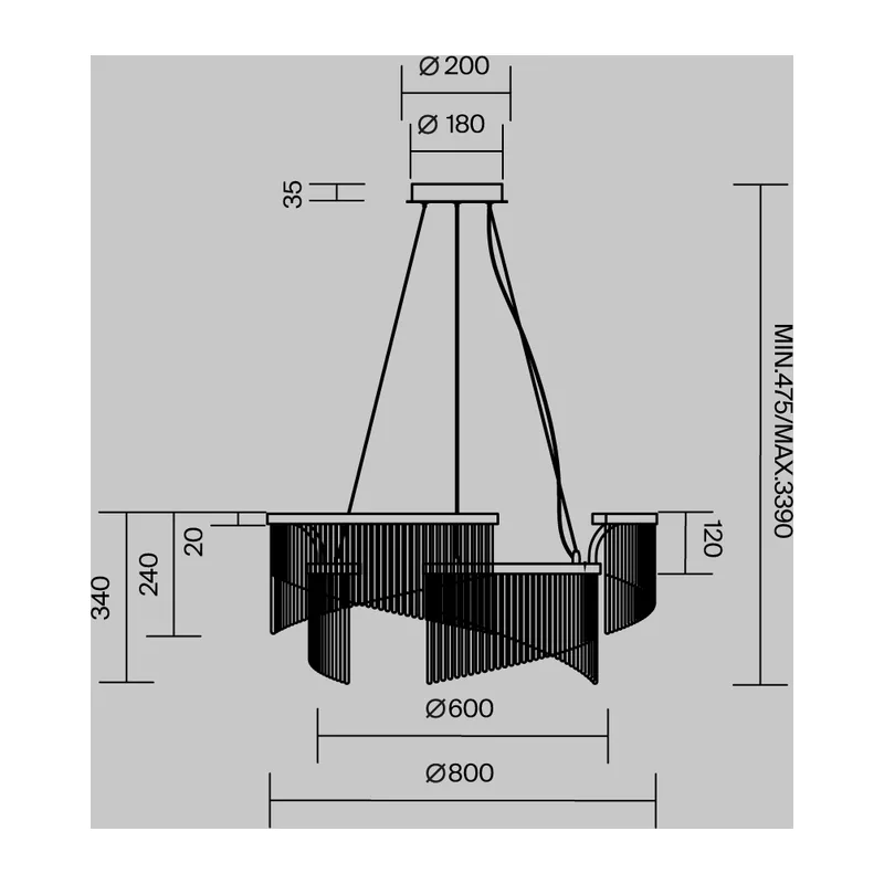 Подвесной светильник Эстетика / Estetica 2700-4000К 38Вт Maytoni MOD378PL-L35MGK 6