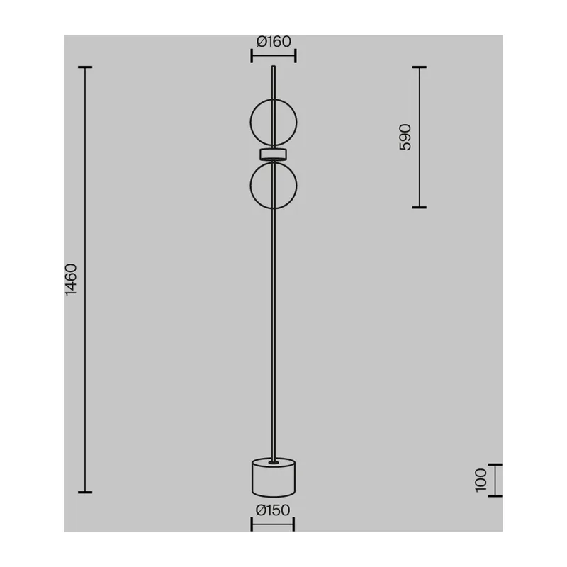 Напольный светильник (торшер) Двойная луна / Double Moon 3000К 15Вт Maytoni MOD478FL-L15B3K 13