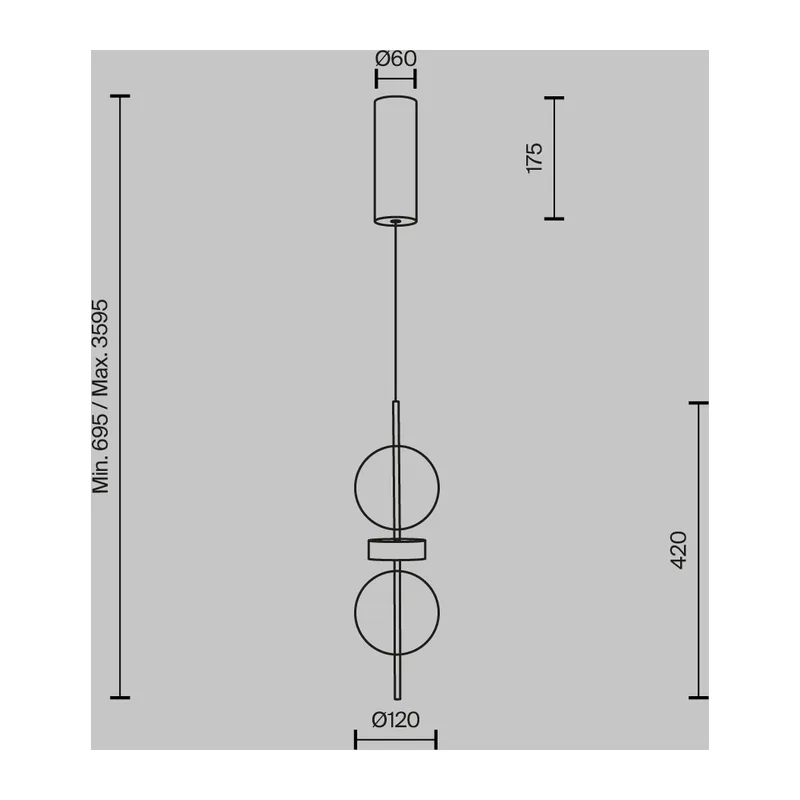 Подвесной светильник Двойная луна / Double Moon 3000К 8Вт Maytoni MOD478PL-L8B3K 10