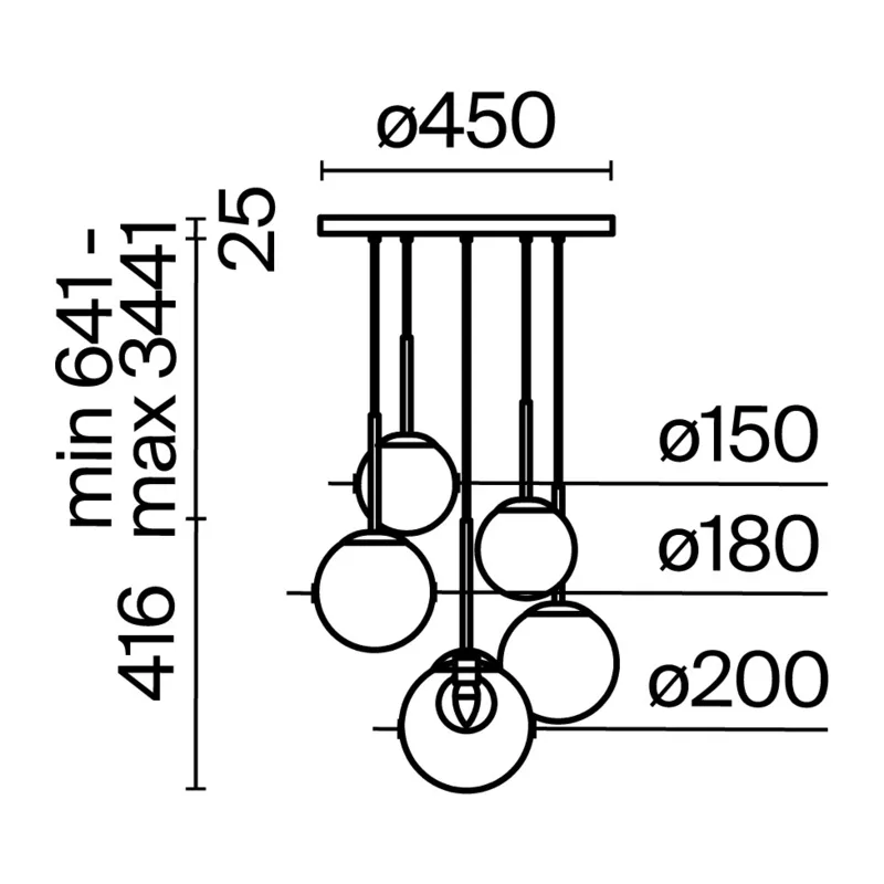 Подвесной светильник Базовая форма / Basic form G9х5 Maytoni MOD521PL-05G 3