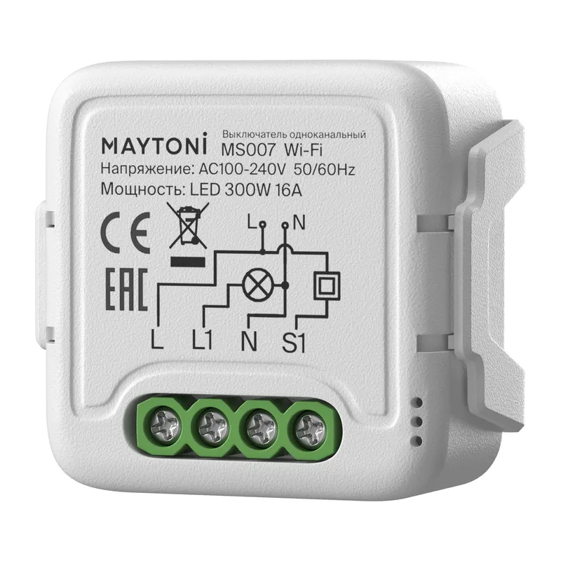 Wi-Fi выключатель одноканальный 250Вт Maytoni MS007