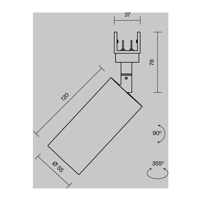 Уличный трековый светильник Фокус / Focus Led Elasity IP 3000K 16Вт 55° белый Maytoni O-TR01-1-S-16WW3K 8