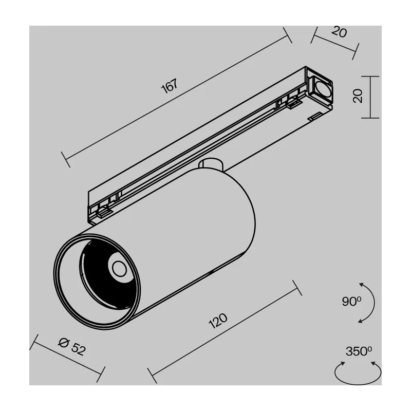 Уличный трековый светильник Фокус / Focus Led Exility IP 4000К 15Вт 36° черный Maytoni O-TR02-1-S-15WB4K 9