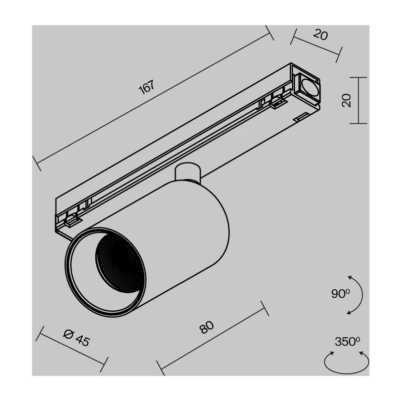 Уличный трековый светильник Фокус / Focus Led Exility IP 3000К 8Вт 36° черный Maytoni O-TR02-1-S-8WB3K 9