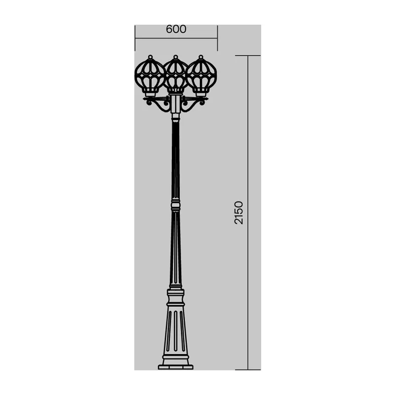 Садово-парковый светильник Виа / Via E27х3 60Вт IP 44 Maytoni O023FL-03G 8