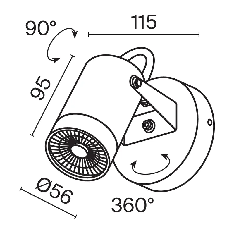 Настенный светильник (бра) Сфера / Scope GU10х1 50Вт IP 65 Maytoni O025WL-01B 8