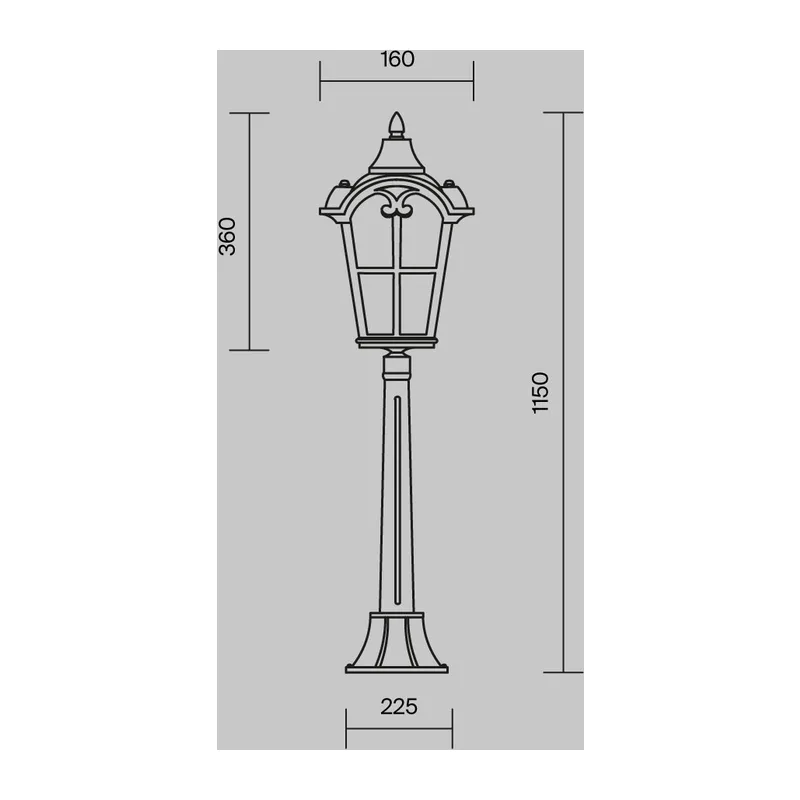 Ландшафтный светильник Альбион / Albion E27х1 60Вт IP 44 Maytoni O413FL-01BZ1 7
