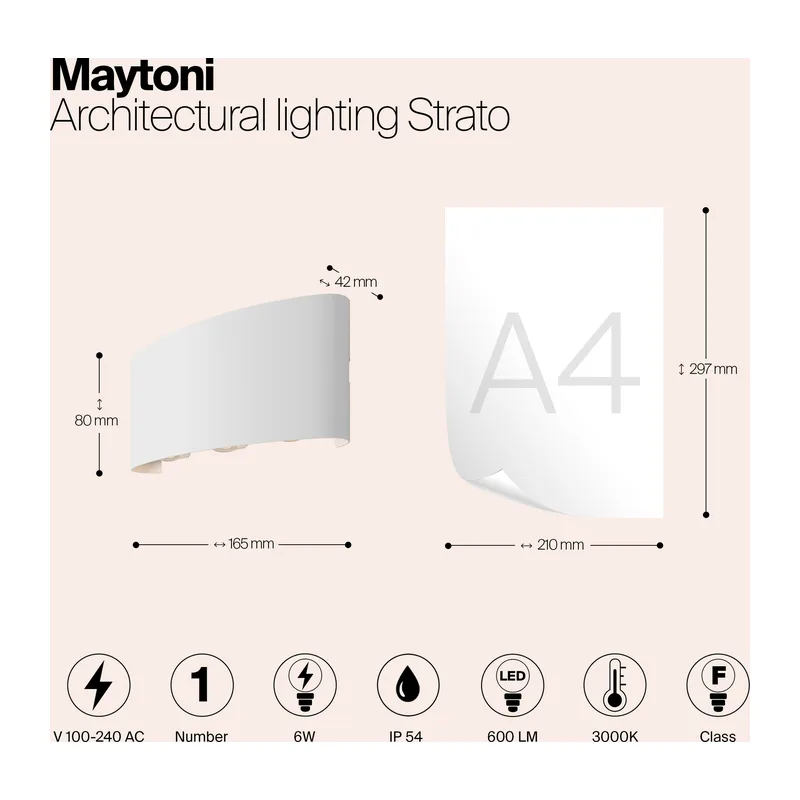 Архитектурная подсветка Страто / Strato 3000К 6Вт IP 54 Maytoni O417WL-L6W3K 9