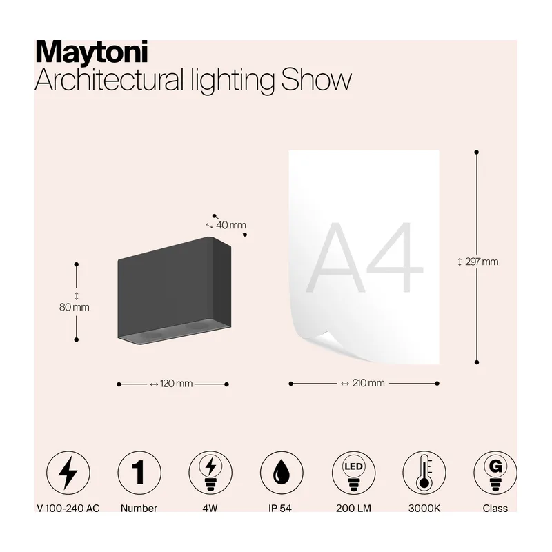 Архитектурная подсветка Шоу / Show 3000K 4Вт IP 54 Maytoni O433WL-L4GF3K 9
