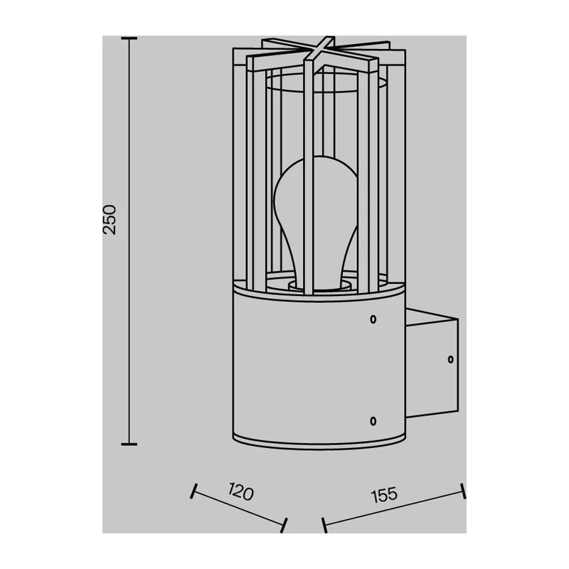 Настенный светильник (бра) Баррель / Barrel E27x1 15Вт IP 54 Maytoni O453WL-01GF 7