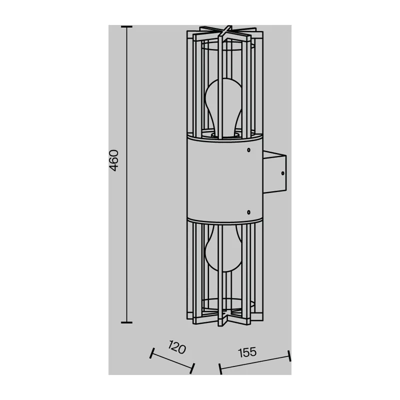 Настенный светильник (бра) Баррель / Barrel E27x2 15Вт IP 54 Maytoni O453WL-02GF 7
