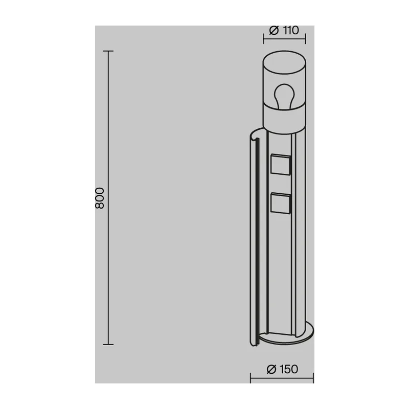 Ландшафтный светильник Амас / Amas E27x1 20Вт IP 65 Maytoni O506FL-01B 7