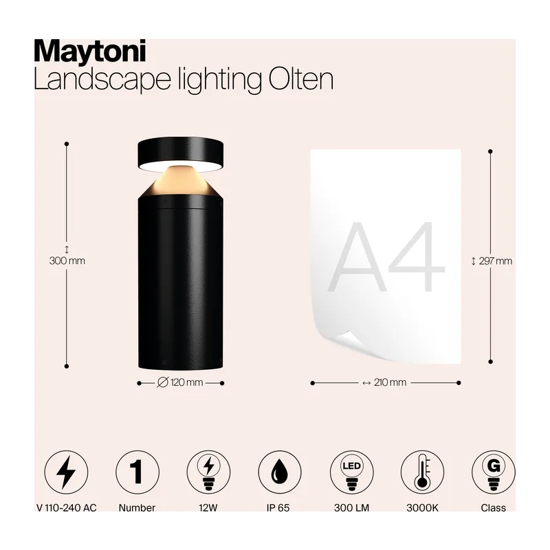 Ландшафтный светильник Ольтен / Olten 3000K 12Вт IP 65 Maytoni O591FL-L12GF3K 8