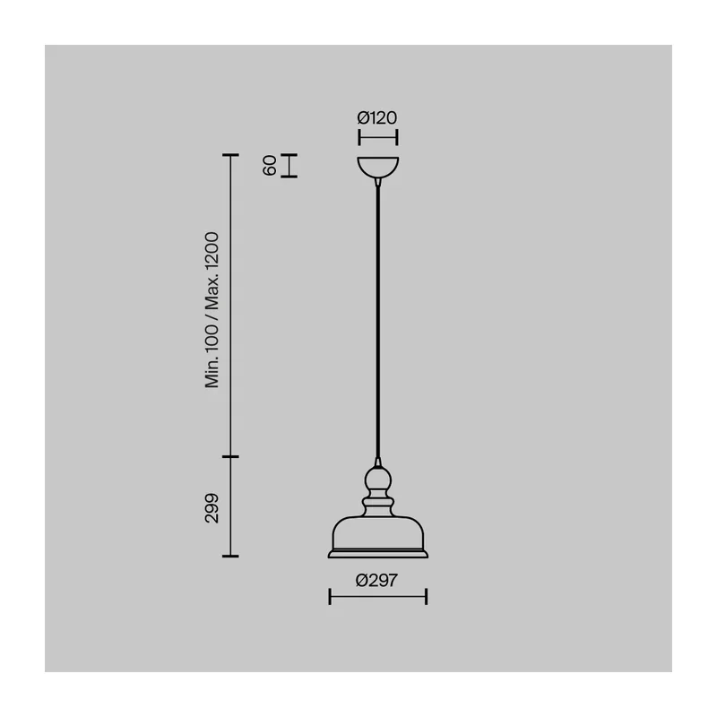 Подвесной светильник Тон / Tone E27х1 Maytoni P001PL-01BZ 5