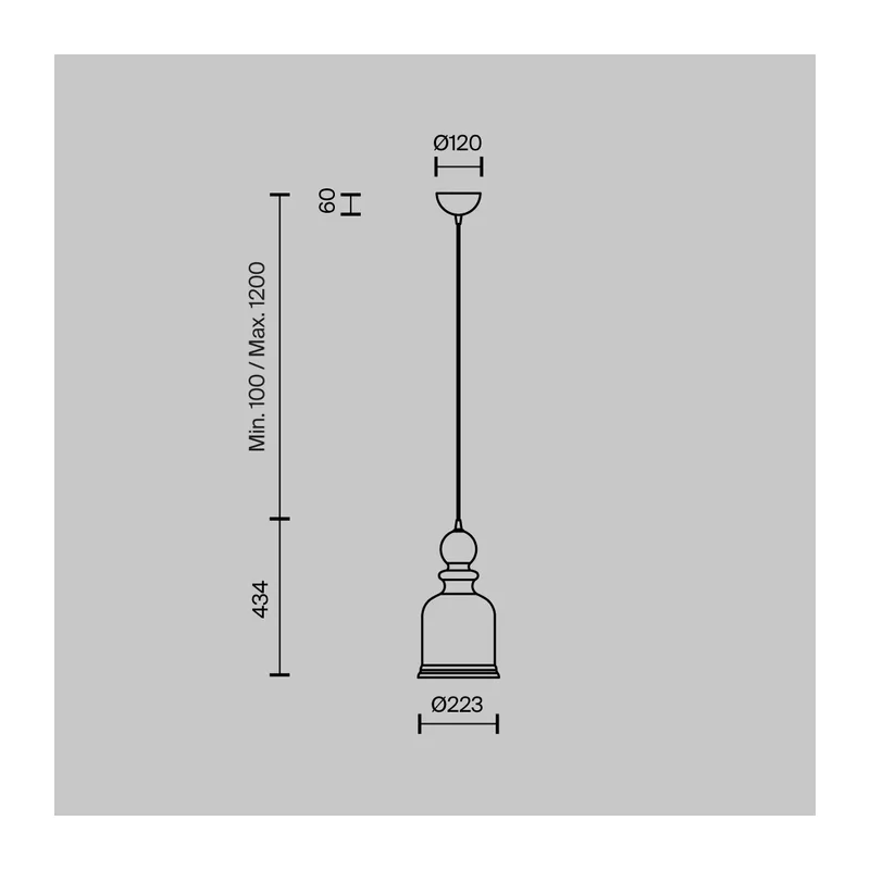 Подвесной светильник Тон / Tone E27х1 Maytoni P002PL-01BZ 5