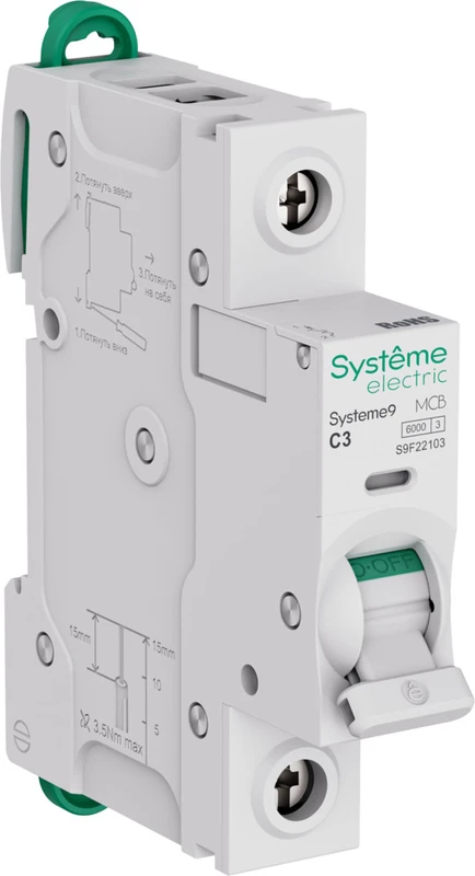 Systeme9 Автоматический выключатель (АВ) C 3A 1P 6kA 230В 2