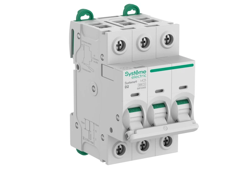 Systeme9 Автоматический выключатель (АВ) D 2A 3P 6kA 400В 2