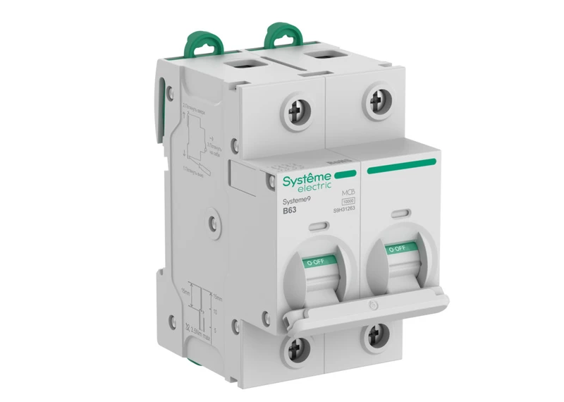Systeme9 Автоматический выключатель (АВ) 27мм B 63A 2P 10 kA 400В 2